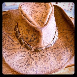 Henschel Hat Co.- Leather Leopard Cowboy Hat